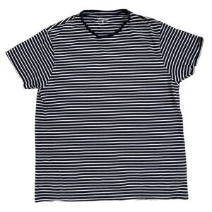 Men's Cedarwood State, Navy Blue White‎ Striped Crewneck T-Shirt XXL